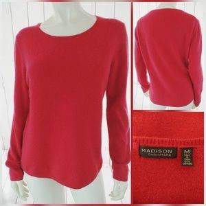 Madison Cashmere Pullover Sweater M Red